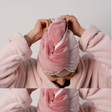 HAIR TOWEL WRAP - TWO-TONE ROSY POSY